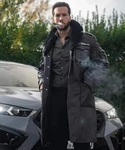 Tristan Tate Talisman Black Leather Shearling trench Coat