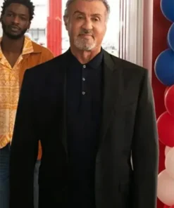 Tulsa King Sylvester Stallone Buttoned Black Blazer