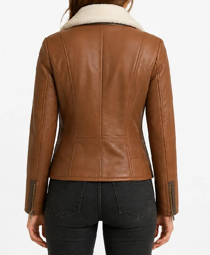 Women B-3 Shearling Fur Leather Jacket