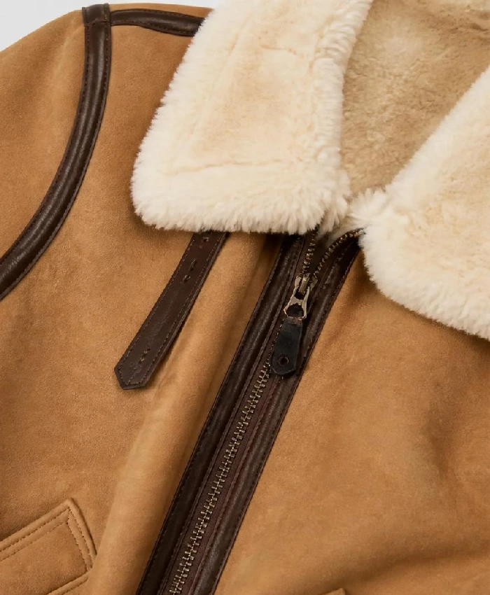 Women B-3 Tan Suede Leather Jacket