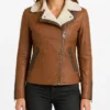 Womens B-3 Shearling Fur Leather Jacket