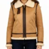 Womens B-3 Tan Suede Leather Jacket