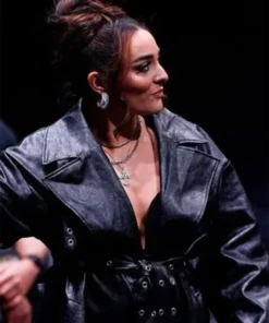 AEW Dynamite Deonna Purrazzo Black Leather Trench Coat