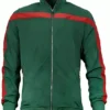 Assisted Living Stripe Zip Green Jacket