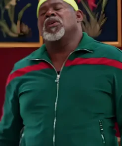 Assisted Living Stripe Zip Green Jacket