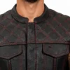 Black Diamond Leather Vest For Men
