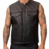 Black Diamond Leather Vest For Mens