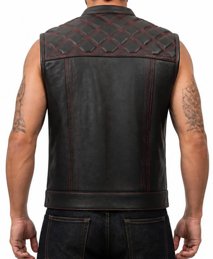 Black Diamond Leather Vest Mens