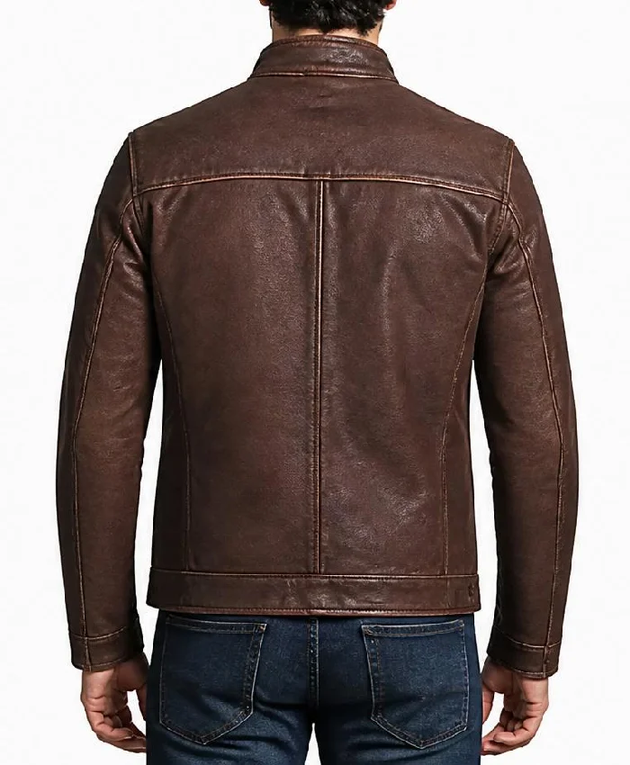 Brown Genuine Leather Jacket For Men