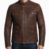 Brown Genuine Leather Jacket For Mens
