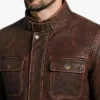 Brown Genuine Leather Jacket Men
