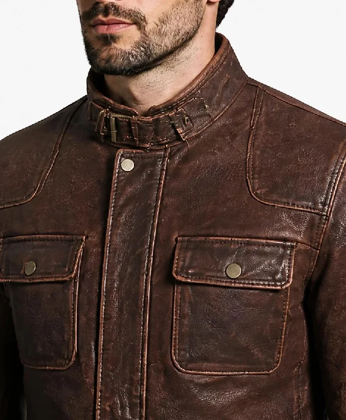 Brown Genuine Leather Jacket Men