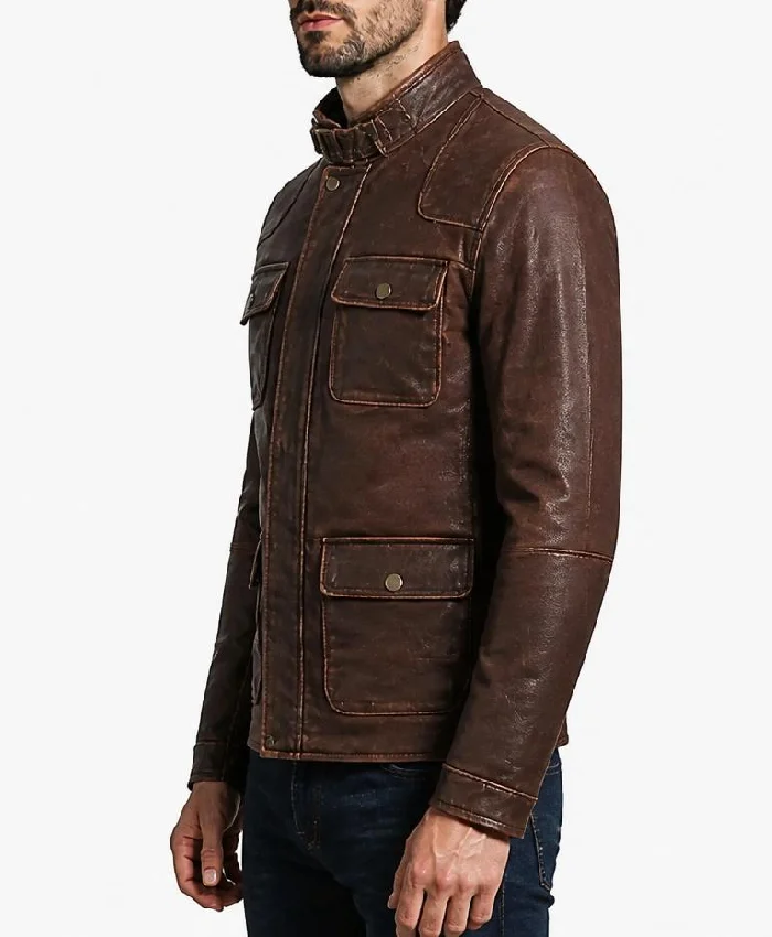 Brown Genuine Leather Jacket Mens