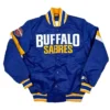 Buffalo Sabres Royal Snap Up Satin Varsity Jacket