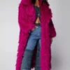 Buy Elsbeth Season 02 Carrie Preston Textured Pink Fur Coat For Unisex