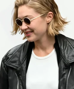 Buy Gigi Hadid Paris Fashion Week 2024 Black Leather Jacket For Men And Women