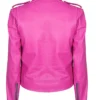 Buy Jessica Alba Hot Pink Biker Leather Jacket For Men And Women