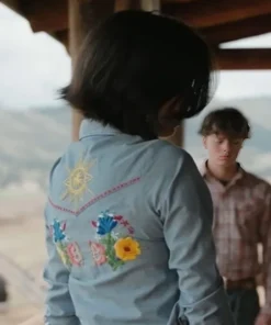 Buy Monica Dutton Yellowstone Season 05 Kelsey Asbille Floral Chambray Shirt For Unisex