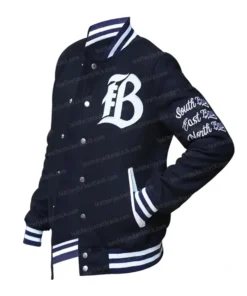 Buy Now Bay FC Blue Letterman Varsity Jacket For Men And Women