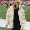 Buy Now Brittany Mahomes Chiefs Beige Puffer Jacket For Men And Women