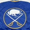 Buy Now Buffalo Sabres Royal Snap Up Satin Varsity Jacket For Unisex