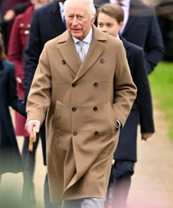 Buy Now Christmas Service 2024 King Charles Brown Wool Trench Coat For Unisex