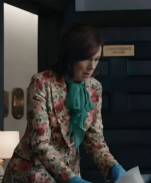 Buy Now Elsbeth Season 02 Carrie Preston Floral Printed Blazer For Unisex