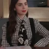 Buy Now Emily in Paris S04 Lily Collins White Checked Shirt For Sale
