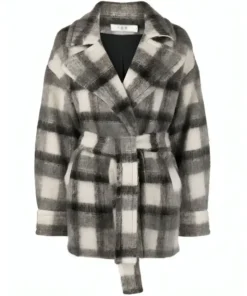 Buy Now Emily in Paris S04 Thalia Besson Wool Plaid Coat For Sale