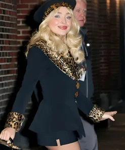 Buy Now NYC Sabrina Carpenter Leopard Print Fur Black Blazer For Unisex