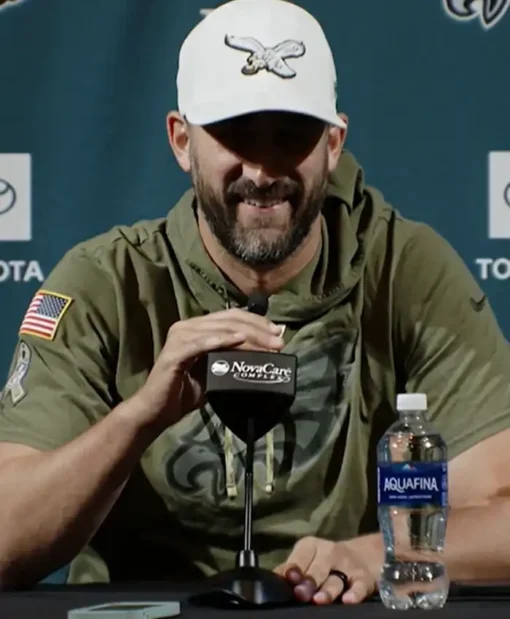 Buy Now Philadelphia Eagles Salute to Service Nick Sirianni Short Sleeves Hoodie For Sale