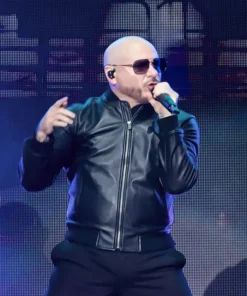 Buy Now Pitbull Party After Dark Tour Black Bomber Jacket For Sale