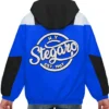 Buy Now Stegaro Blue And Black Hooded Jacket For Men And Women