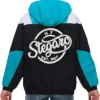 Buy Now Stegaro Light Blue And Black Half Zipper Hooded Jacket For Unisex