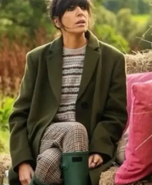 Buy Now The Traitors UK Claudia Winkleman Green Wool Trench Coat For Sale