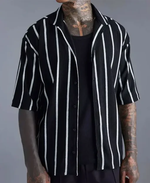 Buy Now The Voice Season 26 Jaukeem Fortson Black Striped Shirt For Men And Women