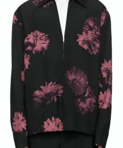 Buy Now Travis Kelce Pink Flower Zipper Black Jacket For Men And Women
