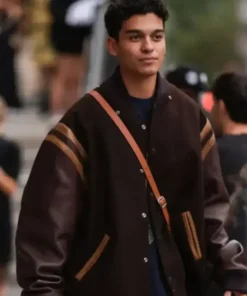 Buy Now XO Kitty Q Brown Wool Varsity Jacket For Sale