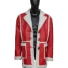 Buy Santa Claus Red One J.K. Simmons Red Fur Leather Coat For Unisex