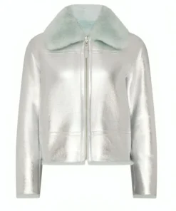 Buy Savannah Guthrie The Today Show Silver Leather Jacket For Men And Women