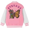 Buy Stegaro Blossom Pink And White Varsity Jacket For Men And Women