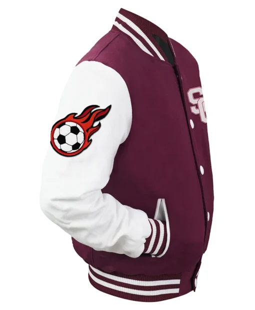 Buy Stegaro Maroon And White Letterman Varsity Jacket For Unisex
