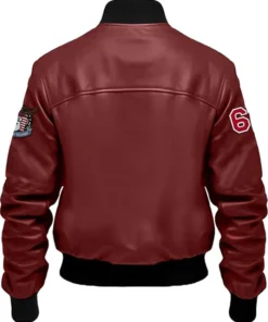 Buy Stegaro Maroon Bomber Leather Jacket For Men And Women