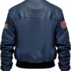 Buy Stegaro Navy Blue Bomber Leather Jacket For Men And Women