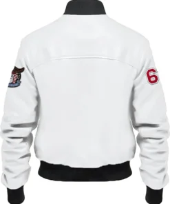 Buy Stegaro White Bomber Leather Jacket For Men And Women