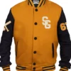 Buy Stegaro Yellow And Black Letterman Varsity Jacket For Men And Women