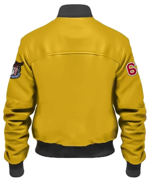 Buy Stegaro Yellow Bomber Leather Jacket For Men And Women