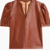 Buy TV-Series Is It Cake Holiday 2024 Half Sleeve Brown Leather Shirt For Unisex