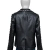 Buy The Voice Reba Mcentire Black Studded Leather Jacket For Unisex