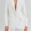 Buy The Voice Season 26 Reba McEntire White Embellished Blazer For Men And Women
